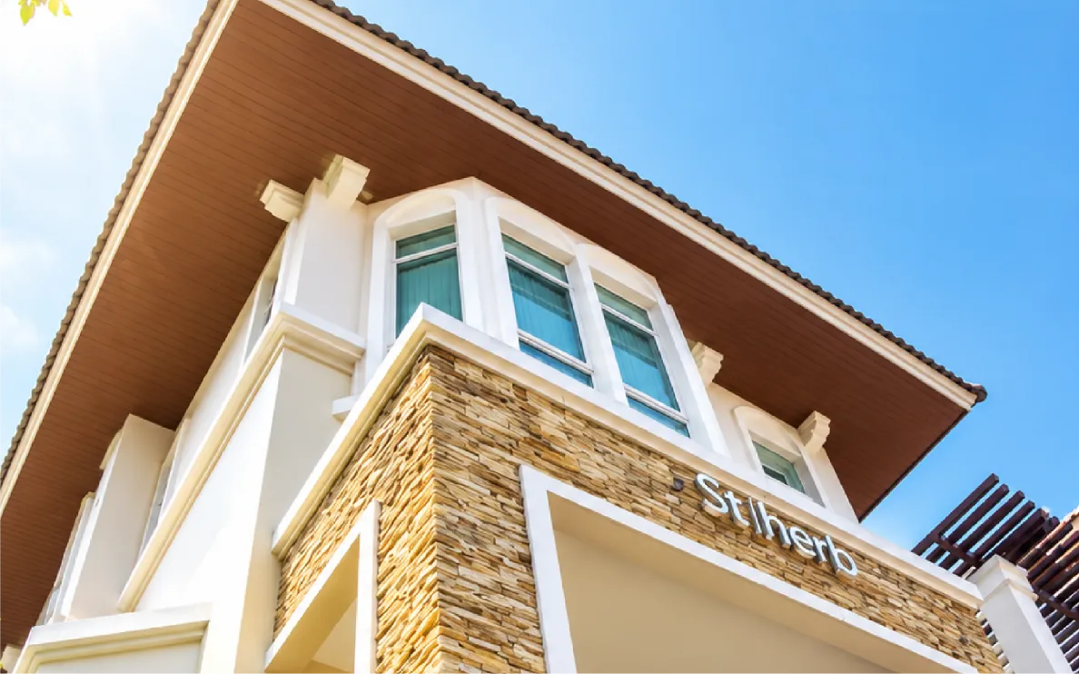 Exterior of the manufacturer head office building in Pathum Thani